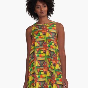 Flowy vibrant A-Line Dress Searching the Spirit #3